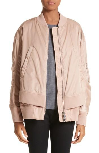 Women's Moncler Aralia Layered Bomber Jacket - Pink