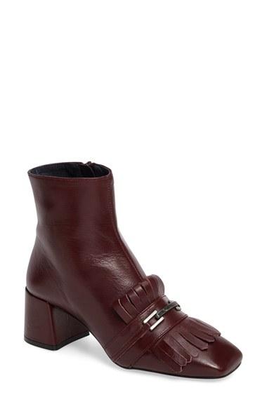 Women's Topshop 'maximum Fringe' Loafer Boot .5us / 36eu - Burgundy