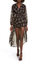 Women's Dee Elly Floral Print Maxi Romper - Black