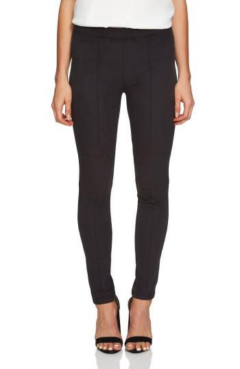 Women's 1.state Seamed Faux Suede Leggings, Size - Black