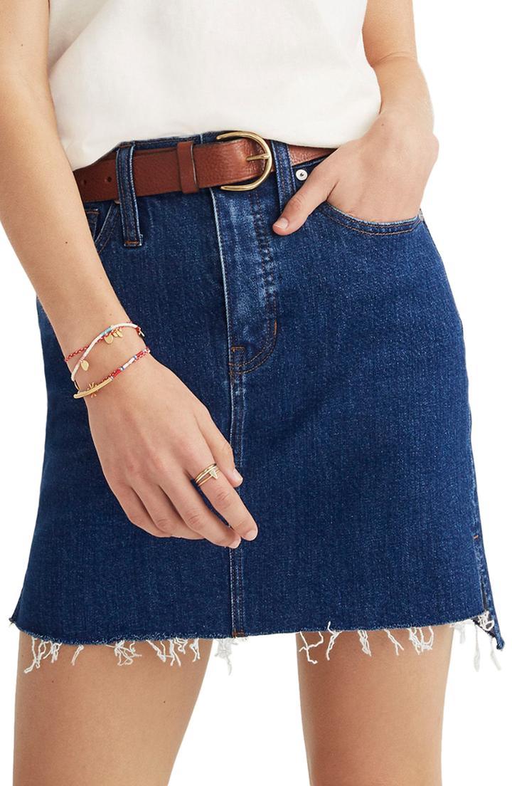 Women's Madewell Straight Step Hem Stretch Denim Skirt