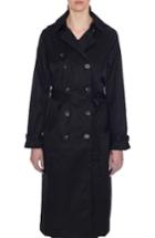 Women's Tahari Lauren Long Hooded Trench Coat - Black