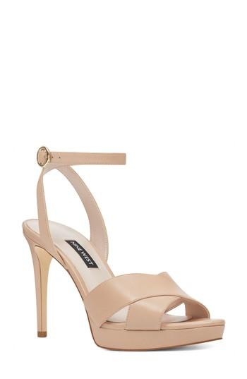 Women's Nine West Quisha Ankle Strap Sandal M - Beige