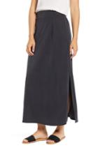 Women's Everleigh Cupro Side Slit Maxi Skirt - Black