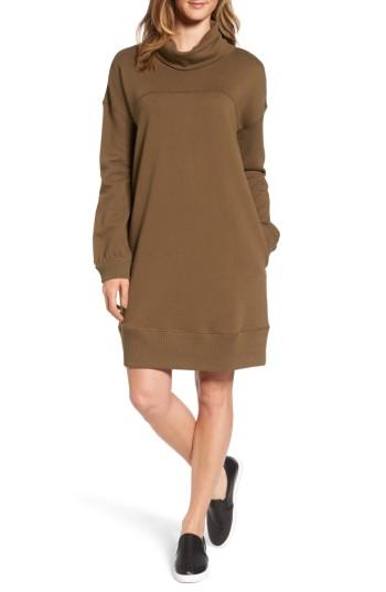 Women's Caslon Cowl Neck Knit Dress, Size - Green