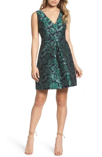 Women's Sam Edelman Palm Jacquard A-line Dress - Blue/green