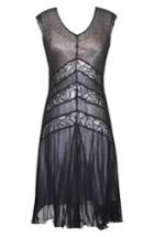 Women's Komarov Lace Inset Midi Dress - Black
