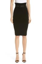 Women's Milly Belted High Waist Pencil Skirt, Size - Black