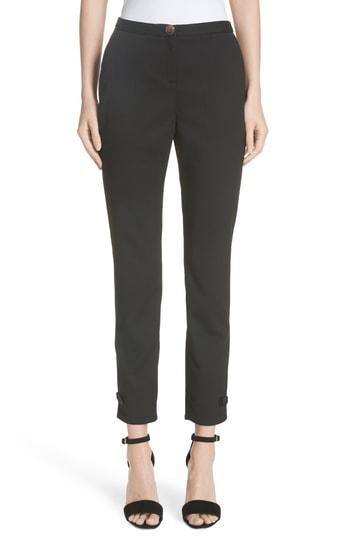 Women's Ted Baker London Nadaet Bow Detail Textured Trousers - Black