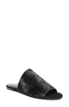 Women's Via Spiga Heather 2 Genuine Calf Hair Slide Sandal M - Black