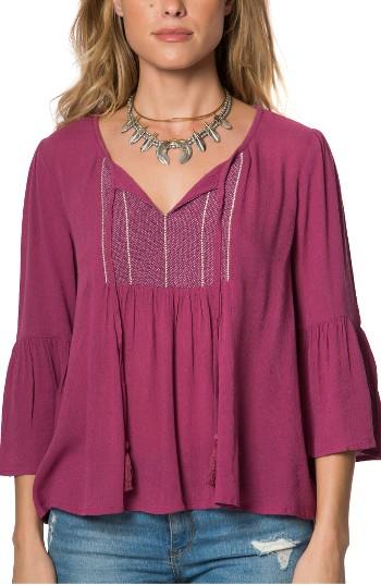 Women's O'neill Jade Bell Sleeve Top - Burgundy
