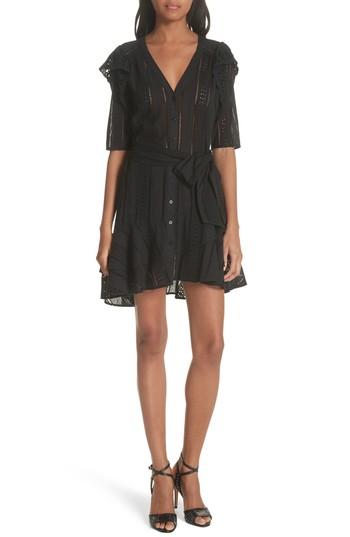 Women's Veronica Beard Sima Eyelet Dress - Black
