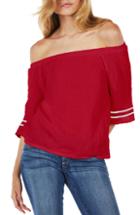 Women's Michael Stars Double Gauze Off The Shoulder Top - Red