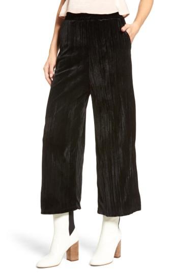 Women's Mimi Chica Velvet Culottes - Black