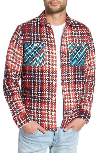 Men's Wax London Whiting Woven Shirt - Red