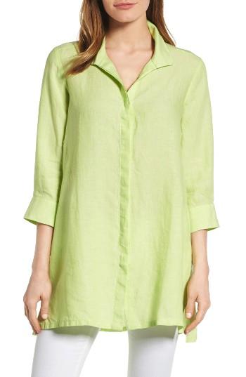 Women's Foxcroft Chambray Linen Tunic - Green