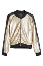 Women's Blanknyc Sequin Bomber Jacket - Metallic