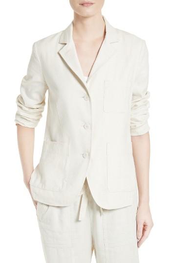 Women's Vince Linen & Silk Three Button Blazer