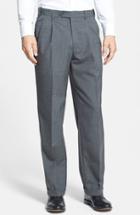 Men's Berle Self Sizer Waist Pleated Trousers X 34 - Grey