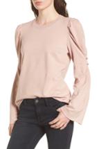 Women's Hinge Button Detail Top, Size - Pink