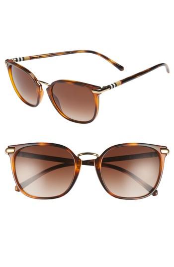 Women's Burberry 53mm Gradient Square Sunglasses - Lite Havana