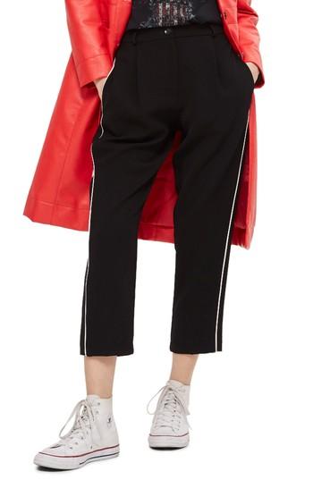 Women's Topshop Side Pipe Joggers Us (fits Like 0) - Black