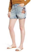 Women's Scotch & Soda Embroidered Boyfriend Denim Shorts - Blue
