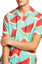 Men's Topman Watermelon Print Shirt - Blue