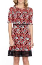 Women's Tahari Embroidered Fit & Flare Dress
