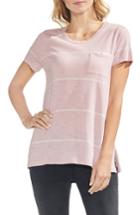 Women's Vince Camuto Stripe One-pocket Tee, Size - Pink