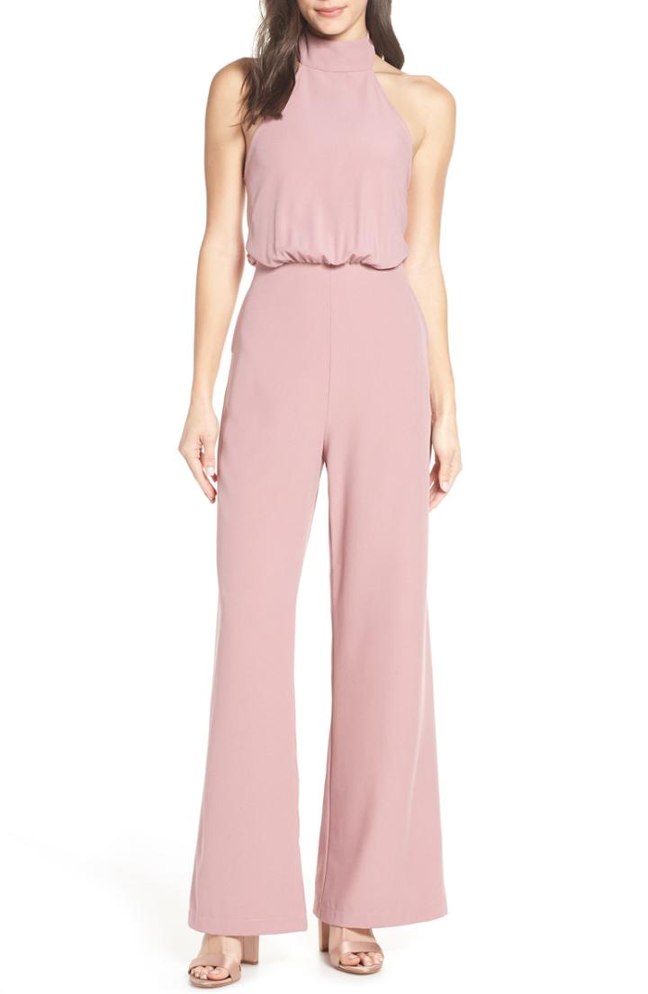 Women's Lulus Moment For Life Halter Jumpsuit - Pink