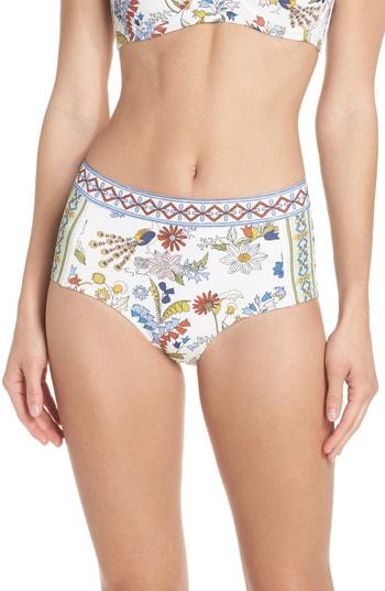 Women's Tory Burch Meadow Folly High Waist Bikini Bottoms - Ivory