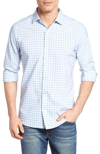 Men's Mizzen+main Hampton Gingham Performance Sport Shirt - Blue