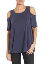 Women's Bobeau Cold Shoulder Flutter Sleeve Top - Blue
