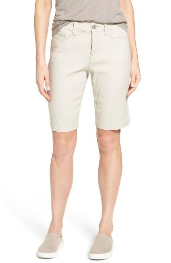 Women's Nydj 'catherine' Linen Blend Bermuda Shorts - Grey