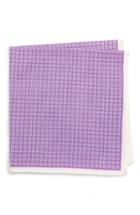 Men's Calibrate Geometric Cotton & Silk Pocket Square, Size - Purple