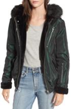 Women's Blanknyc Sailor Reversible Faux Fur Trim Jacket - Green