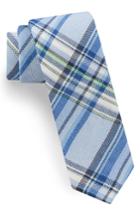 Men's Ted Baker London Plaid Linen & Cotton Skinny Tie