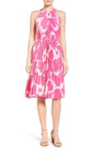 Women's Vince Camuto Floral Print Pleat A-line Dress