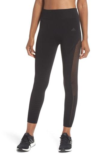 Women's Adidas Warpknit High Waist Ankle Leggings - Black