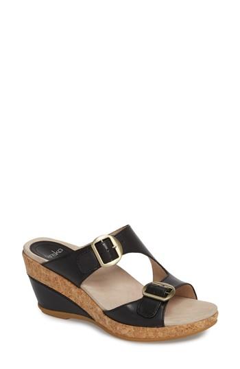 Women's Dansko Carla Wedge Mule Sandal .5-6us / 36eu M - Black