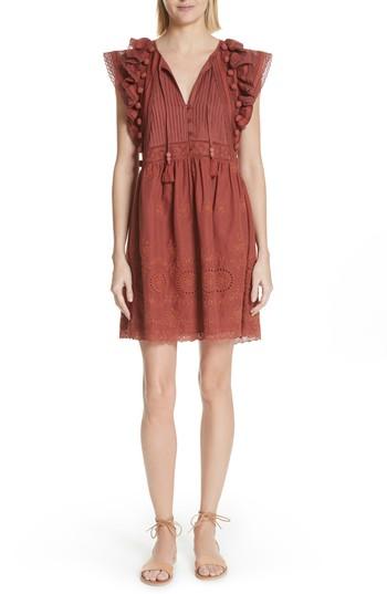 Women's Sea Sofie Lace & Pompom Dress - Brown