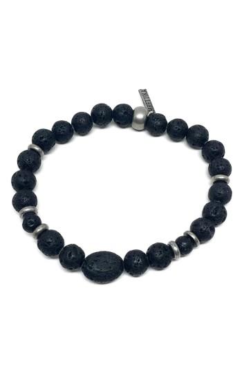 Men's Mr. Ettika Black Hero Lava Stone Bracelet