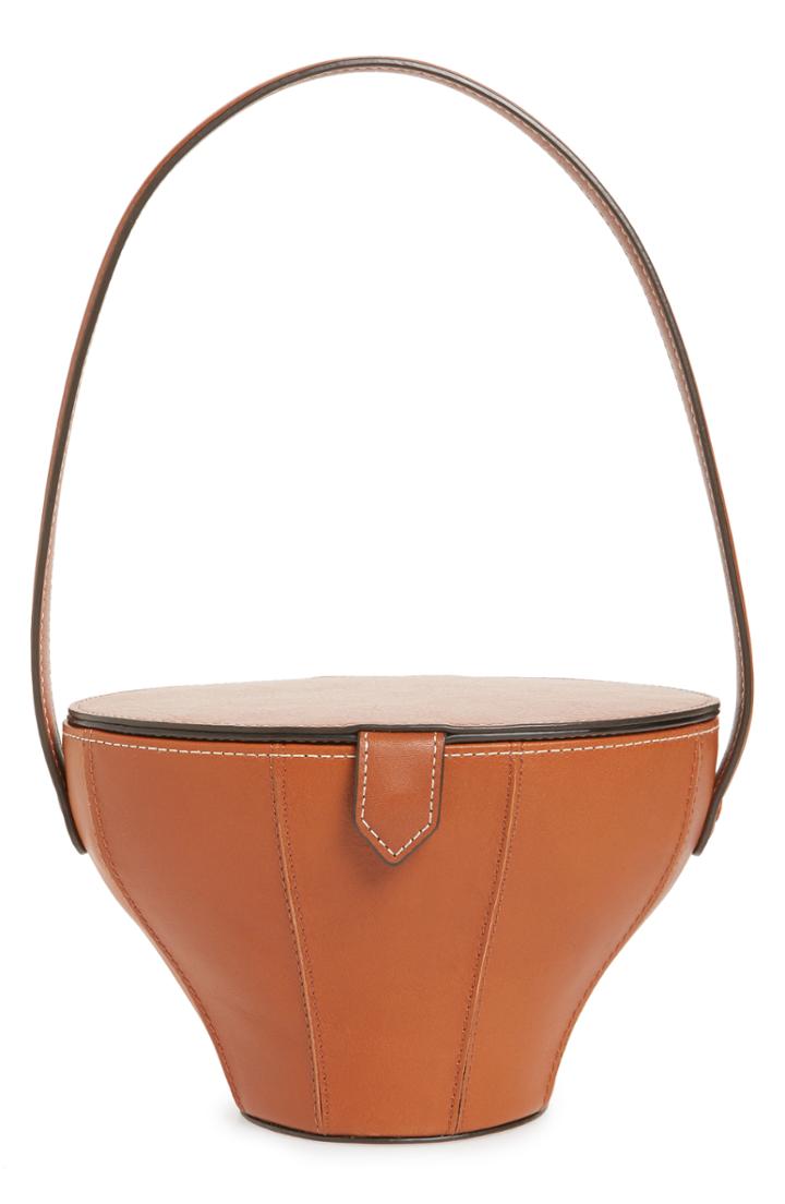 Staud Alice Leather Bucket Bag - Brown
