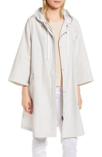 Women's Eileen Fisher Hooded A-line Jacket, Size - Ivory