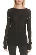 Women's Helmut Lang Distressed Cashmere Sweater - Black