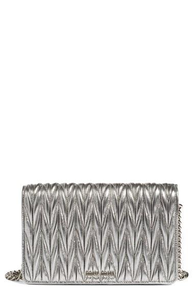 Women's Miu Miu Matelasse Wallet On A Chain -
