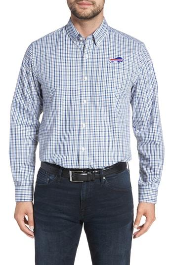 Men's Cutter & Buck Buffalo Bills - Gilman Regular Fit Plaid Sport Shirt - Blue