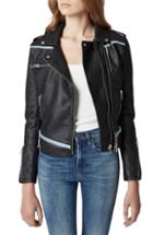 Women's Blanknyc Thrasher Denim Trim Faux Leather Moto Jacket