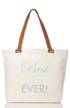 Dessy Collection 'best Day Ever' Tote - White